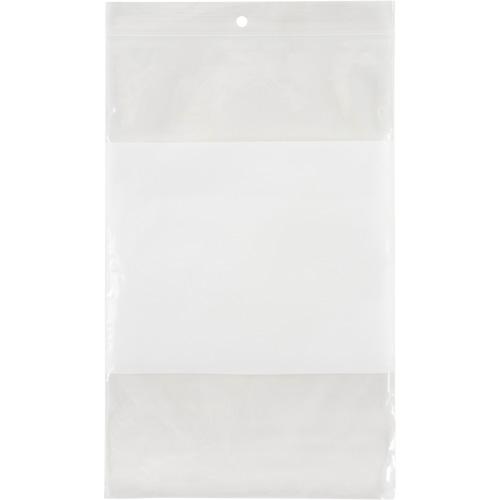 White Block Poly Bags, Reclosable, 9" x 6", 2 mils Nuna Depot Inc.
