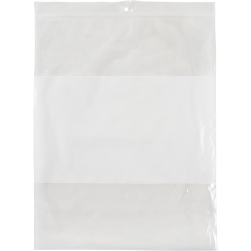 Sacs en poly avec espace inscriptible blanc, Refermable, 10" x 8", 2 mils Nuna Depot Inc.