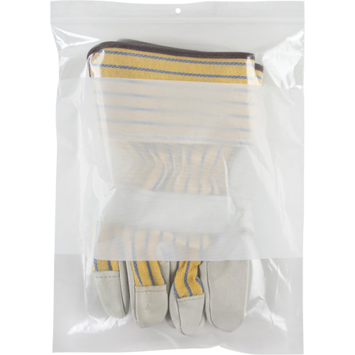 Sacs en poly avec espace inscriptible blanc, Refermable, 12" x 9", 2 mils Nuna Depot Inc.