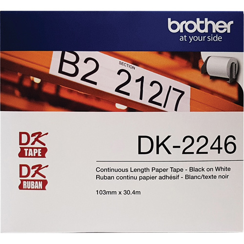 Continuous Paper Tape Labels, 103 mm x 100'/30.4 m, Black on White Nuna Depot Inc.