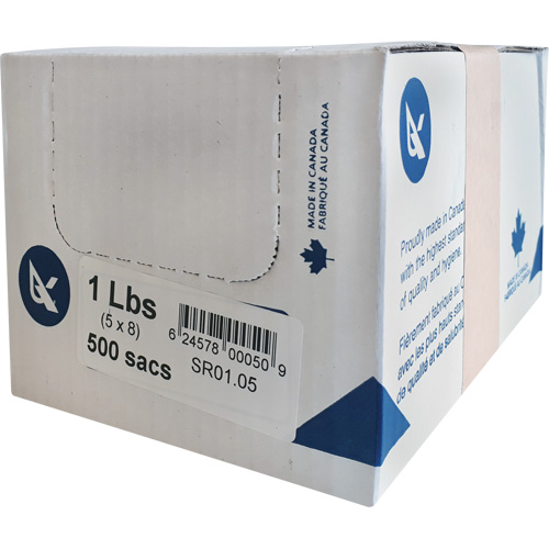 SR Series Food Packaging Bulk Pound Bags, Open Top, 13-1/2" x 5", 0.85 mil Nuna Depot Inc.