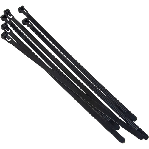 Attache-c&acirc;ble r&eacute;utilisable, Longueur 8", R&eacute;sistance &agrave; la traction 50 lb, Noir Nuna Depot Inc.
