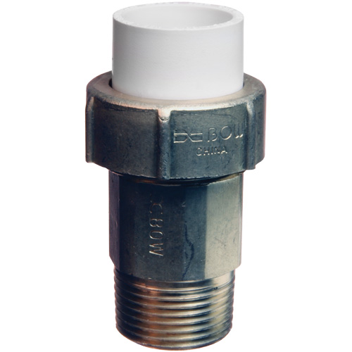 Raccord union, 1" x 3/4", Laiton/PVC-C, Embout femelle x PEX cannel&eacute; Nuna Depot Inc.