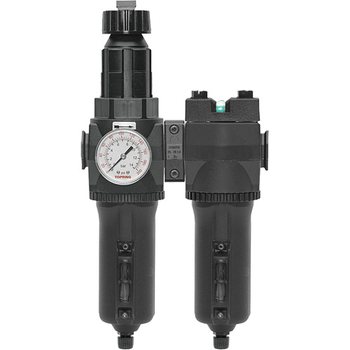 Filtre/r&eacute;gulateur + filtre coalescent drain manuel avec bol en m&eacute;tal Modulair 400, 1/4" NPT, 200 psi, Capacit&eacute; de 9,1 oz liq. Nuna Depot Inc.