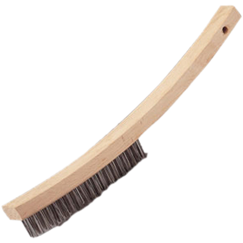 Brosse &agrave; main &agrave; r&eacute;curer &agrave; manche courb&eacute;, Acier inoxydable, 4 x 20 rangs de fils, Longueur 17" Nuna Depot Inc.