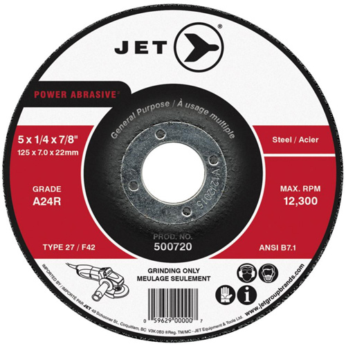 Meule POWER ABRASIVE, 4" x 1/4", Arbre 5/8", Type 27 Nuna Depot Inc.