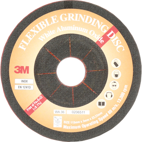 Disque de meulage flexible, 4-5/8", Oxyde d'aluminium, 22 mm, Type WA Nuna Depot Inc.