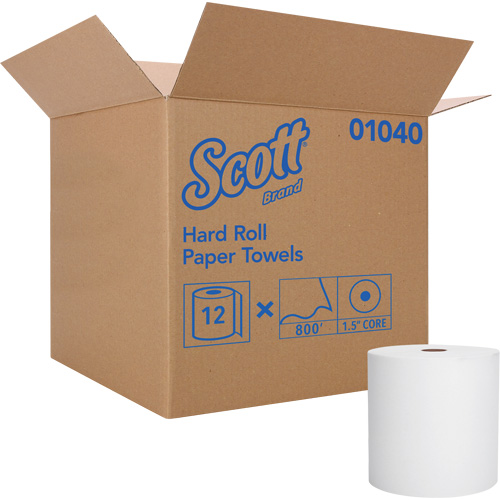 Serviettes en rouleaux durs Essential de Scott, 1 pli, Standard, 800' lo Nuna Depot Inc.