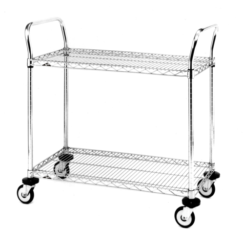 Chariot utilitaire &agrave; usage standard avec tablettes en treillis m&eacute;tallique, Chrom&eacute;, 24" x 39" x 24", Capacit&eacute; 375 lb Nuna Depot Inc.