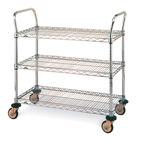 Chariot utilitaire &agrave; usage standard avec tablettes en treillis m&eacute;tallique, Chrom&eacute;, 24" x 39" x 24", Capacit&eacute; 375 lb Nuna Depot Inc.