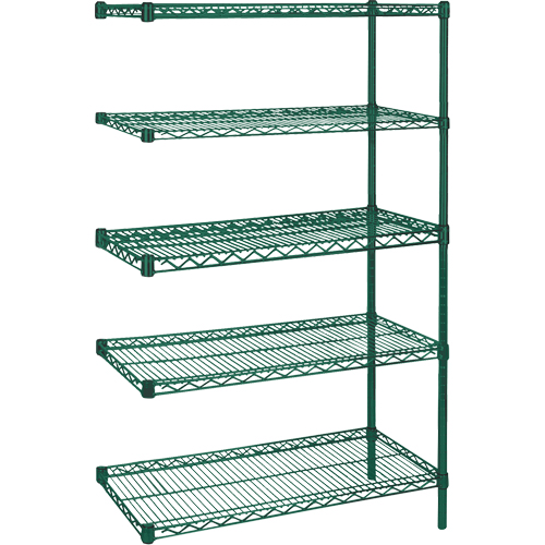 &eacute;tag&egrave;res robustes en treillis m&eacute;tallique au fini &eacute;poxy vert, Ensemble de Ajout, 5 Tablettes, 30" la x 74" h x 14" p Nuna Depot Inc.