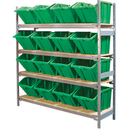 &eacute;tag&egrave;res larges avec bacs g&eacute;ants en plastique, Acier, Sans boulons, Capacit&eacute; 800 lb, 66" la x 72" h x 18" p Nuna Depot Inc.