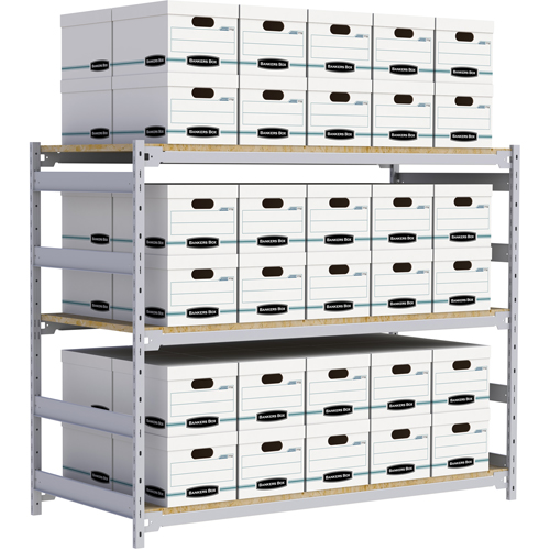 Wide Span Record Storage Shelving, Steel, 3 Shelves, 72" W x 32" D x 60" H Nuna Depot Inc.