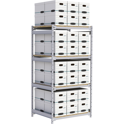 Wide Span Record Storage Shelving, Steel, 4 Shelves, 42" W x 32" D x 84" H Nuna Depot Inc.