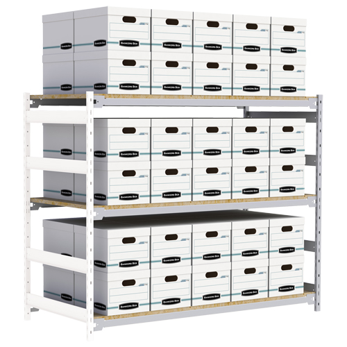 Wide Span Record Storage Shelving, Steel, 3 Shelves, 72" W x 32" D x 60" H, Add-On Kit Nuna Depot Inc.