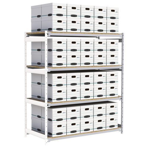 Wide Span Record Storage Shelving, Steel, 4 Shelves, 72" W x 32" D x 84" H, Add-On Kit Nuna Depot Inc.
