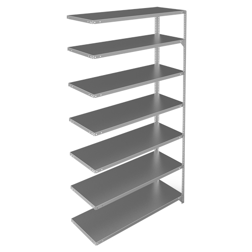 Shelving Unit, Galvanized Steel, Slotted Angle, Add-On, 48" W x 84" H x 18" D Nuna Depot Inc.