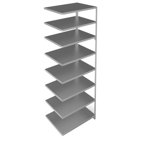 Shelving Unit, Galvanized Steel, Slotted Angle, Add-On, 36" W x 96" H x 24" D Nuna Depot Inc.