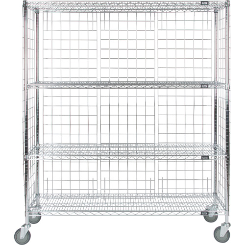 Enclosed Wire Shelf Cart, Chrome Plated, 60" x 69" x 24", 800 lbs. Capacity Nuna Depot Inc.