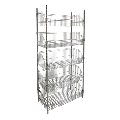 &eacute;tag&egrave;re &agrave; paniers-tablettes en treillis m&eacute;tallique, Tiers 5, 36" la x 74" h x 18" p Nuna Depot Inc.