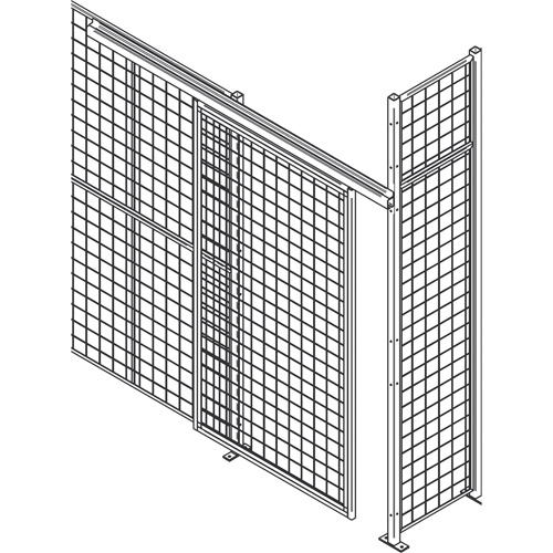 Heavy-Duty Wire Mesh Partition Sliding Door, 8' W x 8' H Nuna Depot Inc.