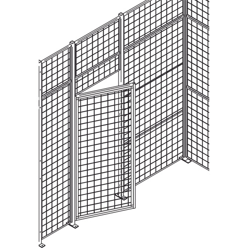 Heavy-Duty Wire Mesh Partition Swing Door, 4' W x 7' H Nuna Depot Inc.
