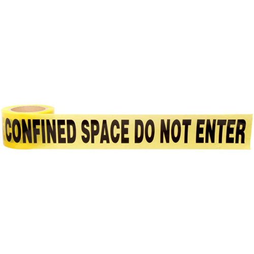 Barricade Tape, English, 3" W x 1000' L, 3 mils, Black on Yellow Nuna Depot Inc.