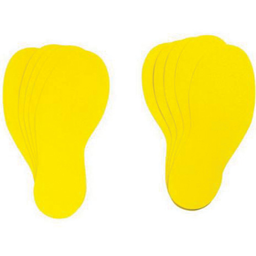 Floor Marking Labels, Footprint, 12" L x 3.75" W, Yellow, Vinyl Nuna Depot Inc.