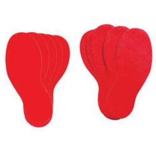Floor Marking Labels, Footprint, 12" L x 3.75" W, Red, Vinyl Nuna Depot Inc.