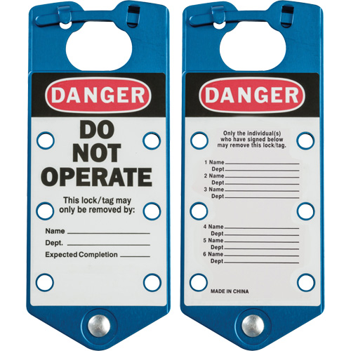 Labeled Lockout Hasps, Blue Nuna Depot Inc.