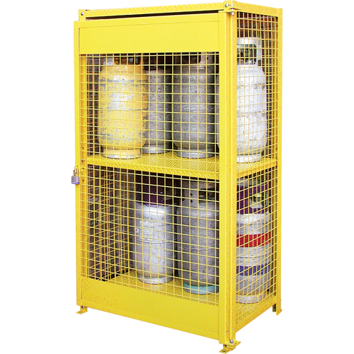 Gas Cylinder Cabinets, 12 Cylinder Capacity, 44" W x 30" D x 74" H, Yellow Nuna Depot Inc.