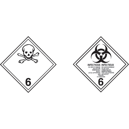 TDG Shipping Labels, Class 6.1, Toxic Substances, Paper Nuna Depot Inc.