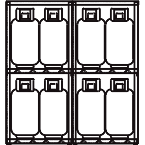 Aluminum LPG Cylinder Locker Storage, 16 Cylinder Capacity, 60" W x 32" D x 65" H, Silver Nuna Depot Inc.