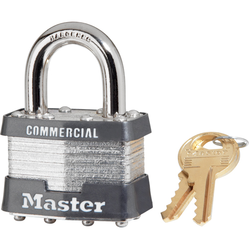 Laminated Padlock, Silver, Keyed Alike, Laminated Steel, 1-3/4" Width Nuna Depot Inc.