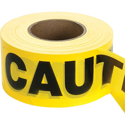 Barricade Tape, English, 3" W x 1000' L, 2 mils, Black on Yellow Nuna Depot Inc.