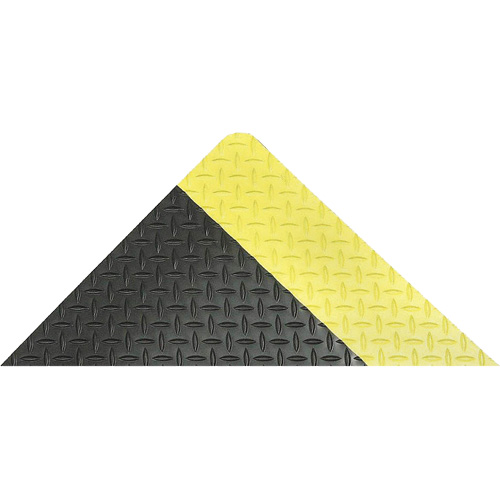Saddle Trax Anti-Fatigue & Ergonomic Floor Mat, Diamond, 2' x 3' x 1", Black/Yellow, Vinyl Nuna Depot Inc.