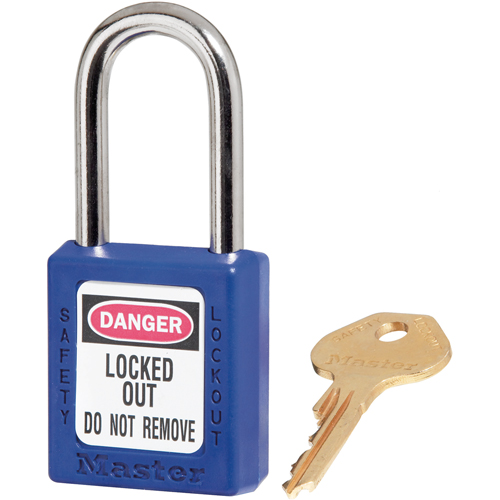 410 Zenex Safety Padlock, Blue, Keyed Different, Thermoplastic, 1-1/2" Width Nuna Depot Inc.