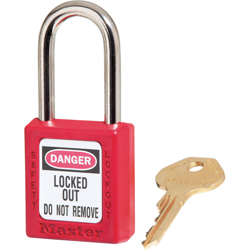 410 Zenex Safety Padlock, Red, Keyed Different, Thermoplastic, 1-1/2" Width Nuna Depot Inc.