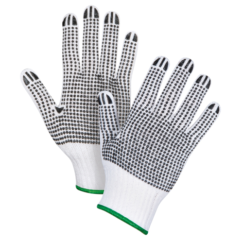 Gants tricot&eacute;s deux c&ocirc;t&eacute;s &agrave; pois, Poly/coton, Deux c&ocirc;t&eacute;s, Calibre 7, Moyen Nuna Depot Inc.