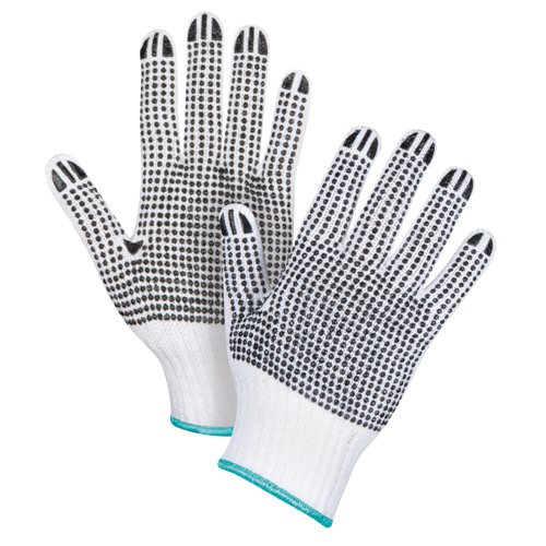 Gants tricot&eacute;s deux c&ocirc;t&eacute;s &agrave; pois, Poly/coton, Deux c&ocirc;t&eacute;s, Calibre 7, T-Grand Nuna Depot Inc.