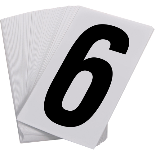 Num&eacute;ros autocollants, 6, 3-1/2" h, Noir sur blanc Nuna Depot Inc.
