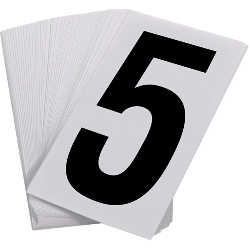 Num&eacute;ros autocollants, 5, 3-1/2" h, Noir sur blanc Nuna Depot Inc.