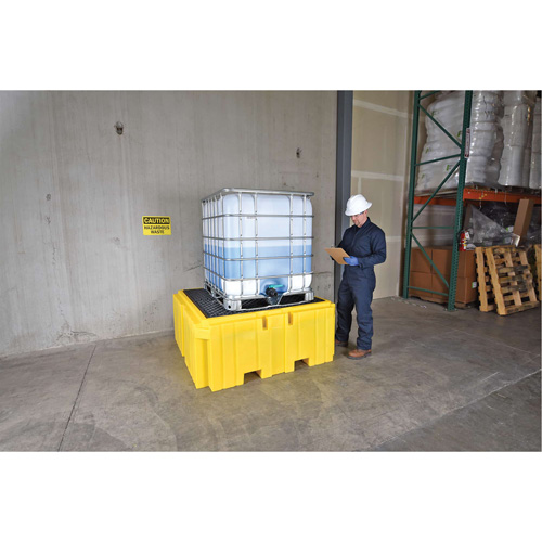 GRV Spill Pallet Plus avec drain, Capacit&eacute; de d&eacute;versement 365 gal. US, 62" x 62" x 28" Nuna Depot Inc.