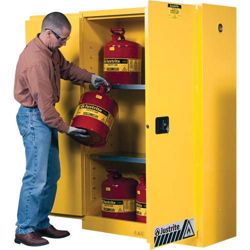 Sure-Grip&reg; Ex Flammable Storage Cabinets, 45 gal., 2 Door, 43" W x 65" H x 18" D Nuna Depot Inc.