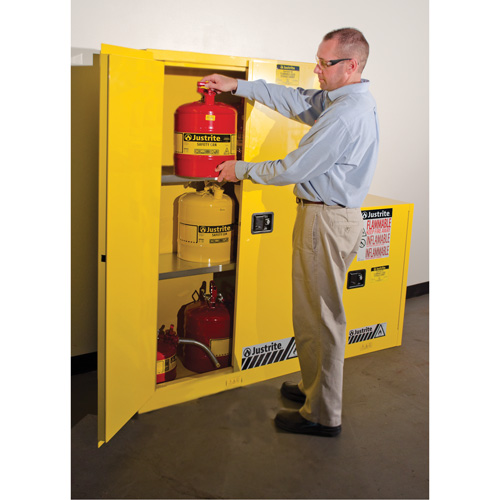 Sure-Grip&reg; Ex Flammable Storage Cabinets, 45 gal., 2 Door, 43" W x 65" H x 18" D Nuna Depot Inc.