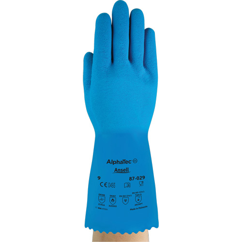 Gants AlphaTec 87-029, Taille T-Grand/10, 13" lo, Latex de caoutchouc, Doublure en Nylon, 50 mils Nuna Depot Inc.