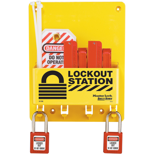 Poste de verrouillage compacte, Cadenas Thermoplastique, Capacit&eacute; de 4, Cadenas Compris Nuna Depot Inc.