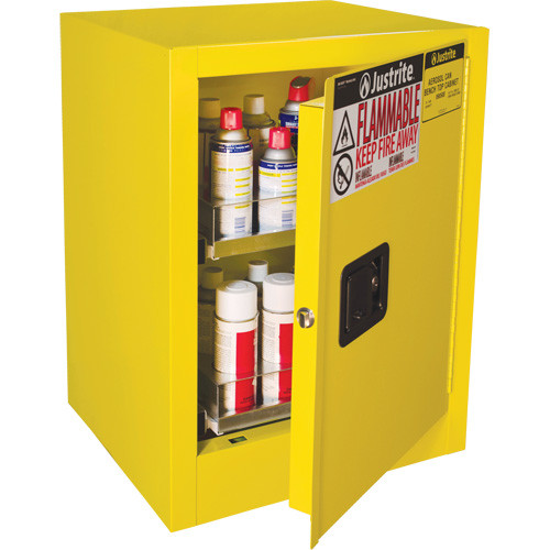 Armoire de s&eacute;curit&eacute; d'&eacute;tabli pour produits inflammables EX Sure-Grip, 24 gal., 1 Porte(s), 21" La x 27" h x 18" p Nuna Depot Inc.