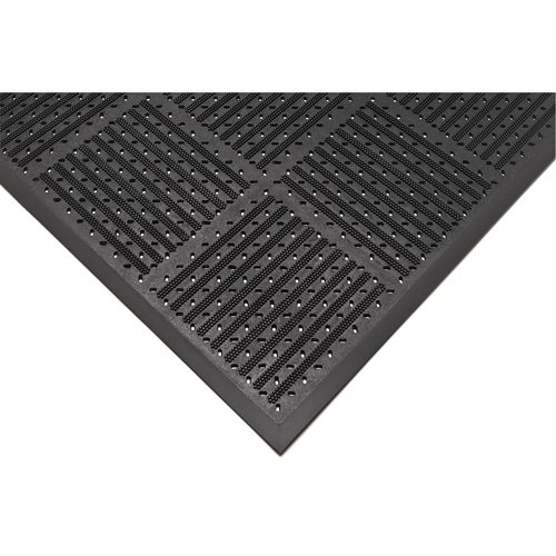 Tapis r&eacute;versible Outfront no 227, Caoutchouc, Grattoir Type, Motif &agrave; fentes, 3' x 6', Noir Nuna Depot Inc.