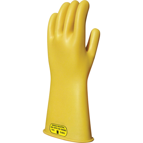 Gants isolants en caoutchouc naturel jaune, ASTM classe 2, Taille 8, 14" lo Nuna Depot Inc.